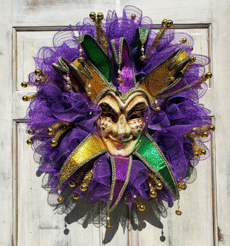 Mardi Gras Mask Wreath