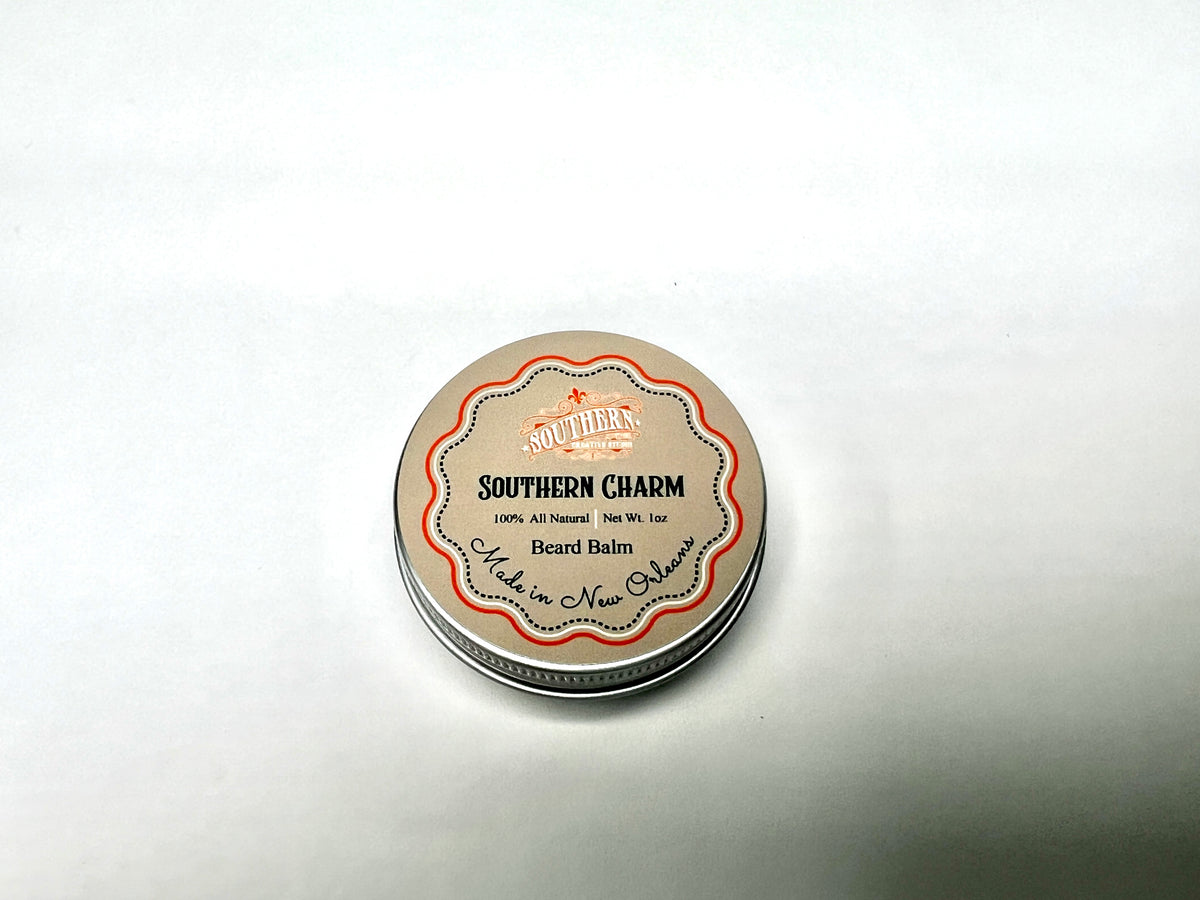 Beard Balm - Southern Charm, handmade by Southern Creative Studio in New Orleans – in use
