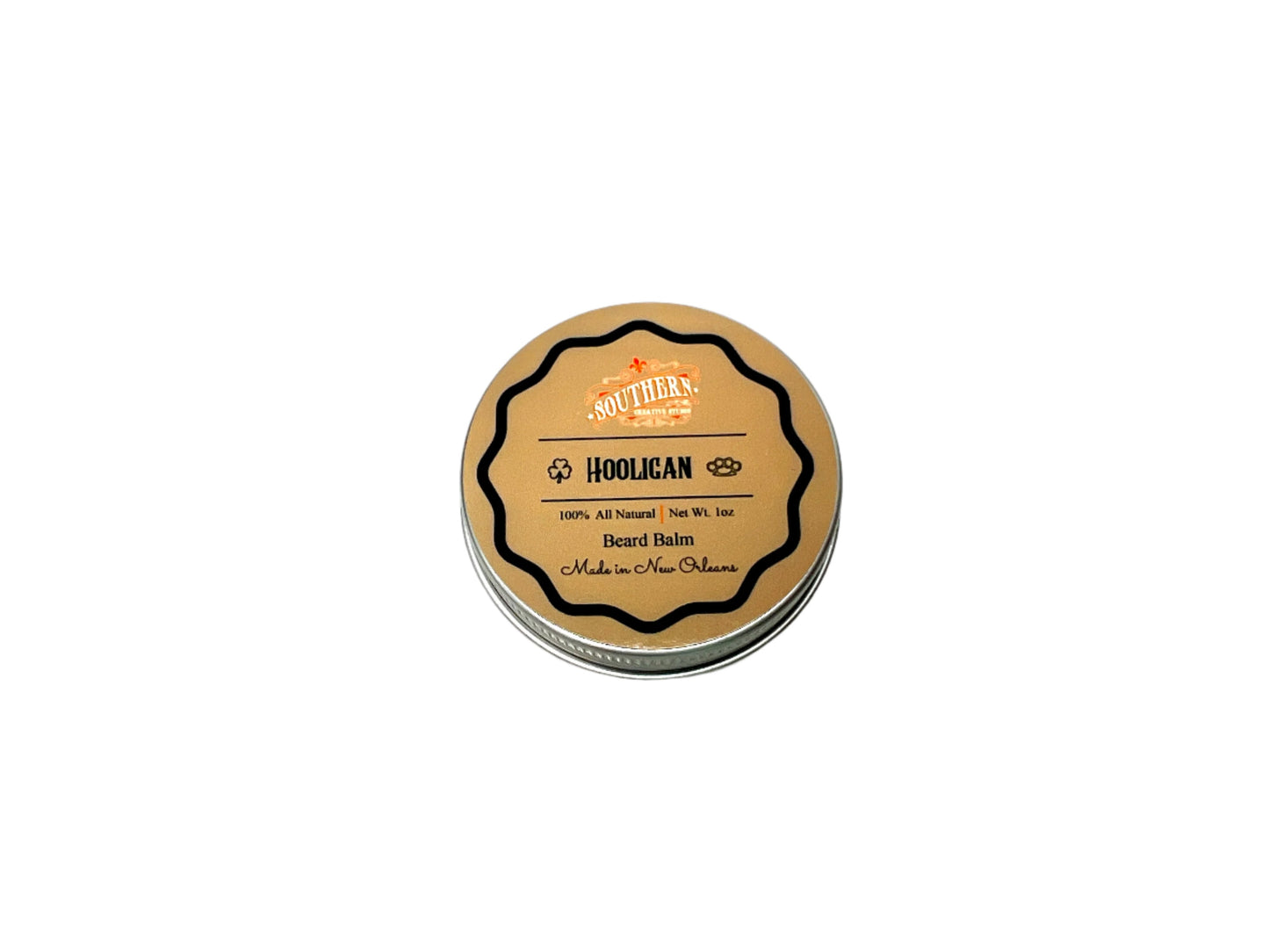 Beard Balm - Hooligan, handmade by Southern Creative Studio in New Orleans – in use