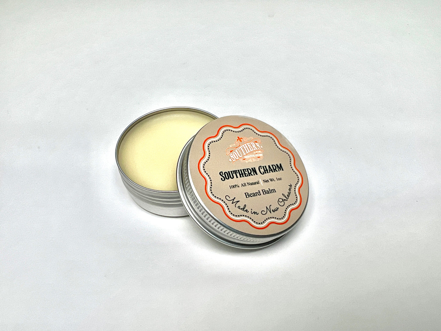 Beard Balm - Southern Charm, handmade by Southern Creative Studio in New Orleans – alternate angle