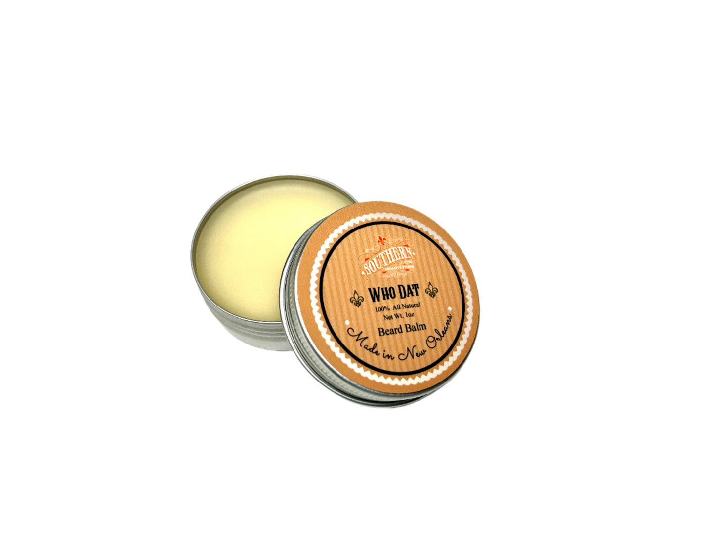 Beard Balm - WhoDat, handmade by Southern Creative Studio in New Orleans – alternate angle