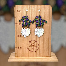 Load image into Gallery viewer, Mardi Gras Jester Knome Harlequin Earring