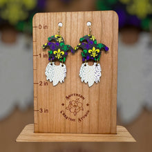 Load image into Gallery viewer, Mardi Gras Jester Knome Fleur dis lis Earring