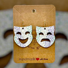 Load image into Gallery viewer, Mardi Gras Mask Solid King Cake Earring