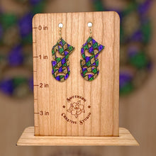 Load image into Gallery viewer, Mardi Gras Comedy and Tragedy Harlequin Earring