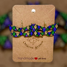Load image into Gallery viewer, Mardi Gras Mask 2 Harlequin Earring
