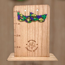Load image into Gallery viewer, Mardi Gras Mask 2 Fleur dis lis Earring