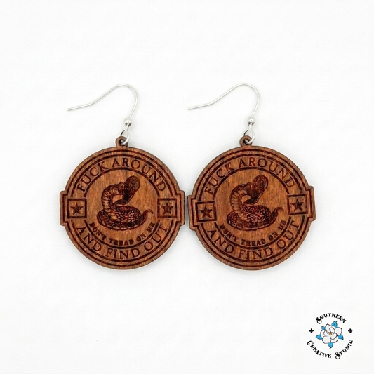 FAAFO Snake Medallion Earrings product shot on white background – Southern Creative Studio