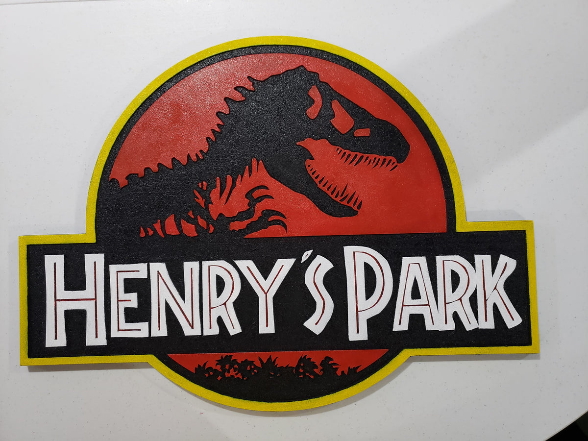 Dinosaur Kids Name Sign, handmade by Southern Creative Studio in New Orleans