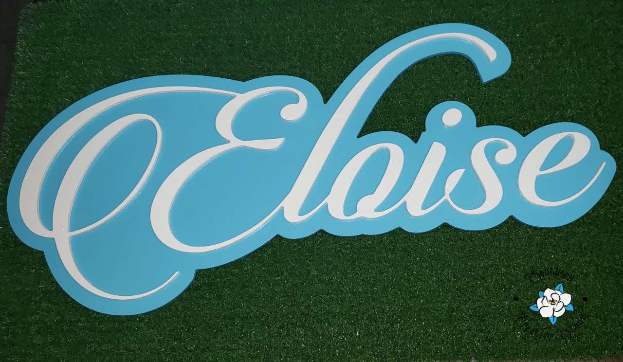 Name with background sign, handmade by Southern Creative Studio in New Orleans