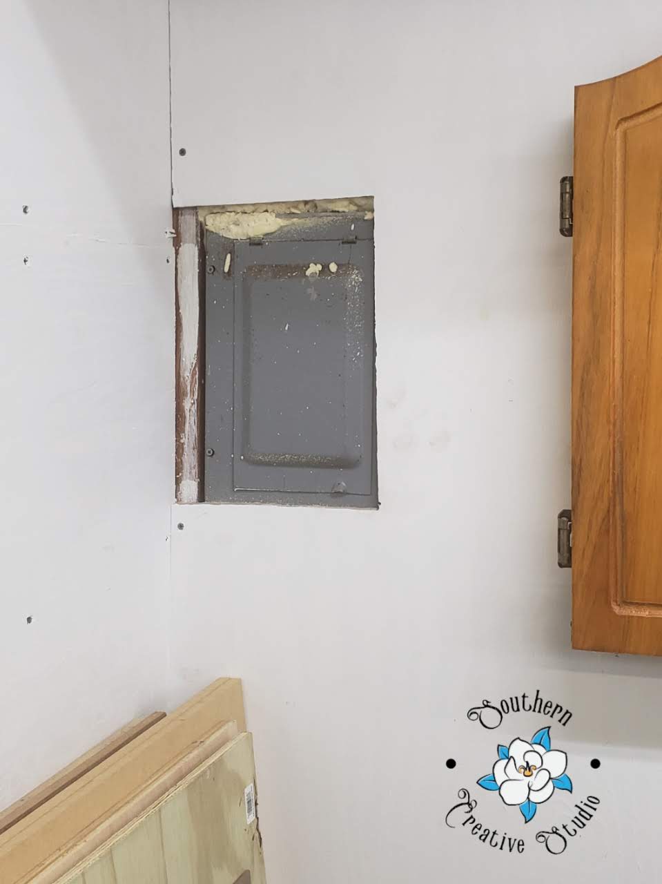 Electrical Danger Sign, handmade by Southern Creative Studio in New Orleans – alternate angle