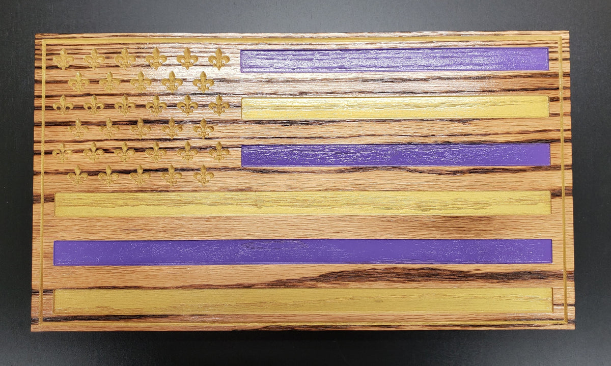 Purple and Gold Fleur Dis Lis Flag, handmade by Southern Creative Studio in New Orleans
