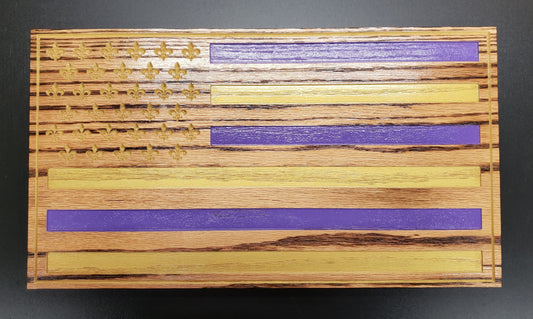 Purple and Gold Fleur Dis Lis Flag, handmade by Southern Creative Studio in New Orleans