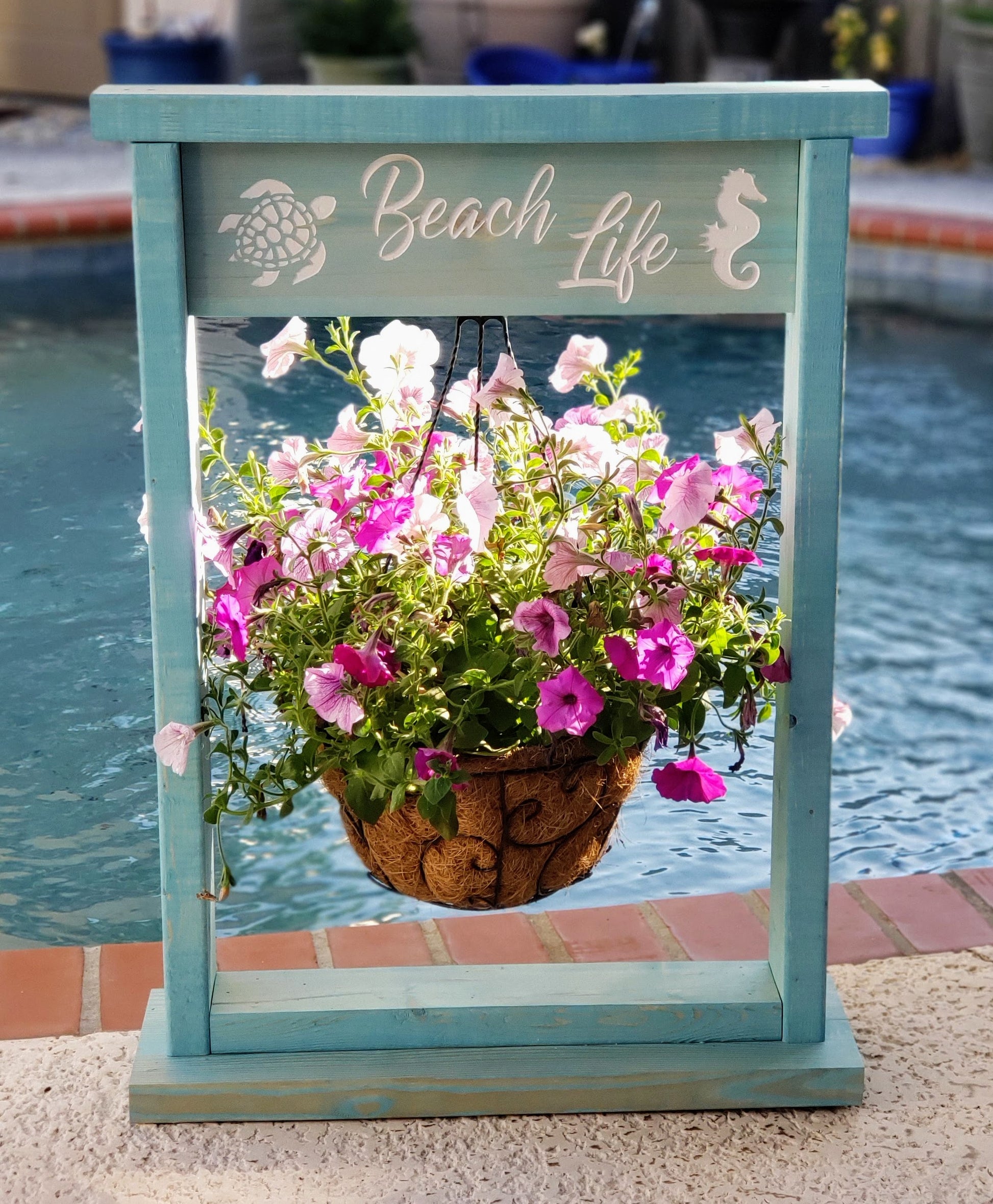Hanging Plant Stand Beach Life, handmade by Southern Creative Studio in New Orleans – detail