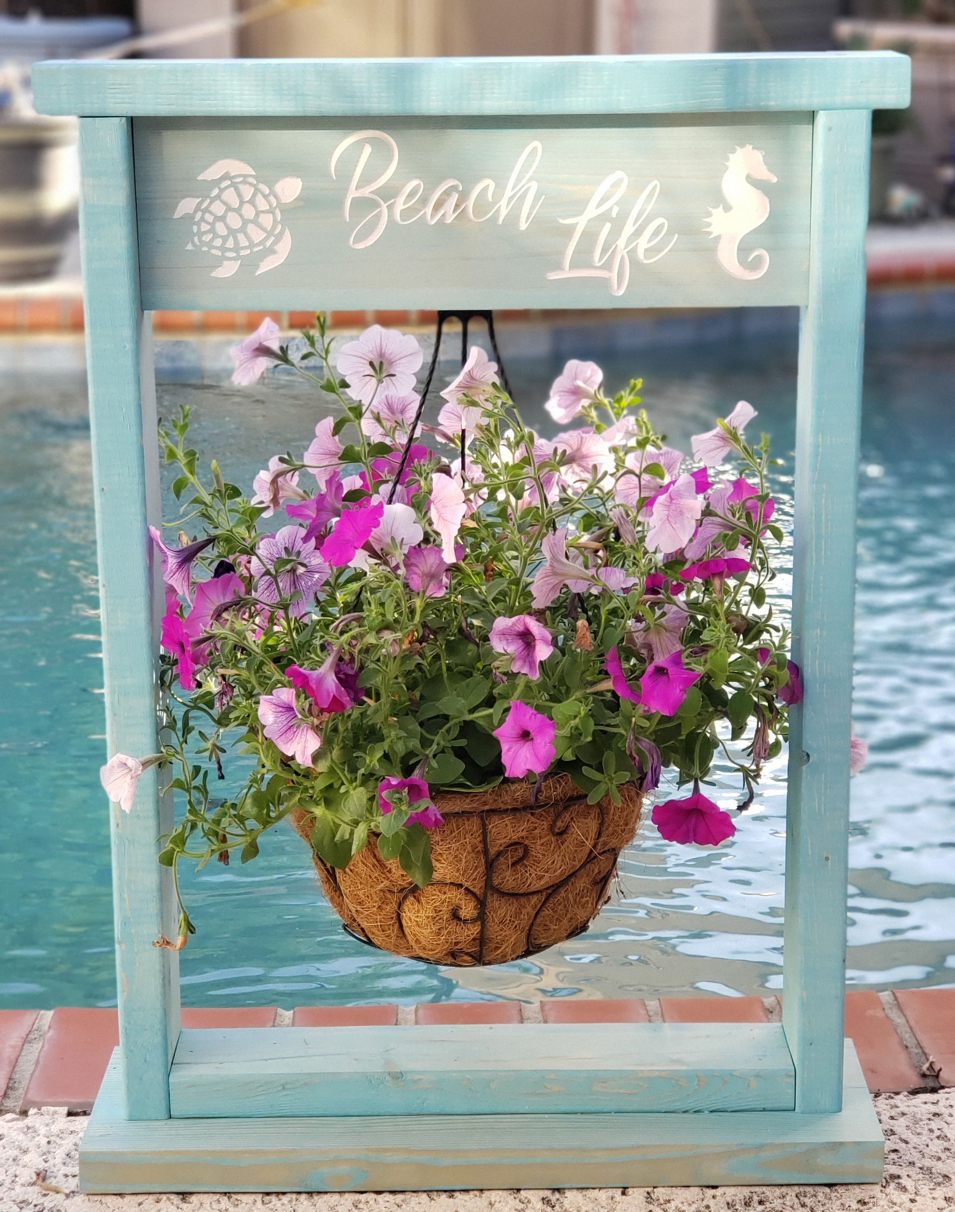 Hanging Plant Stand Beach Life, handmade by Southern Creative Studio in New Orleans