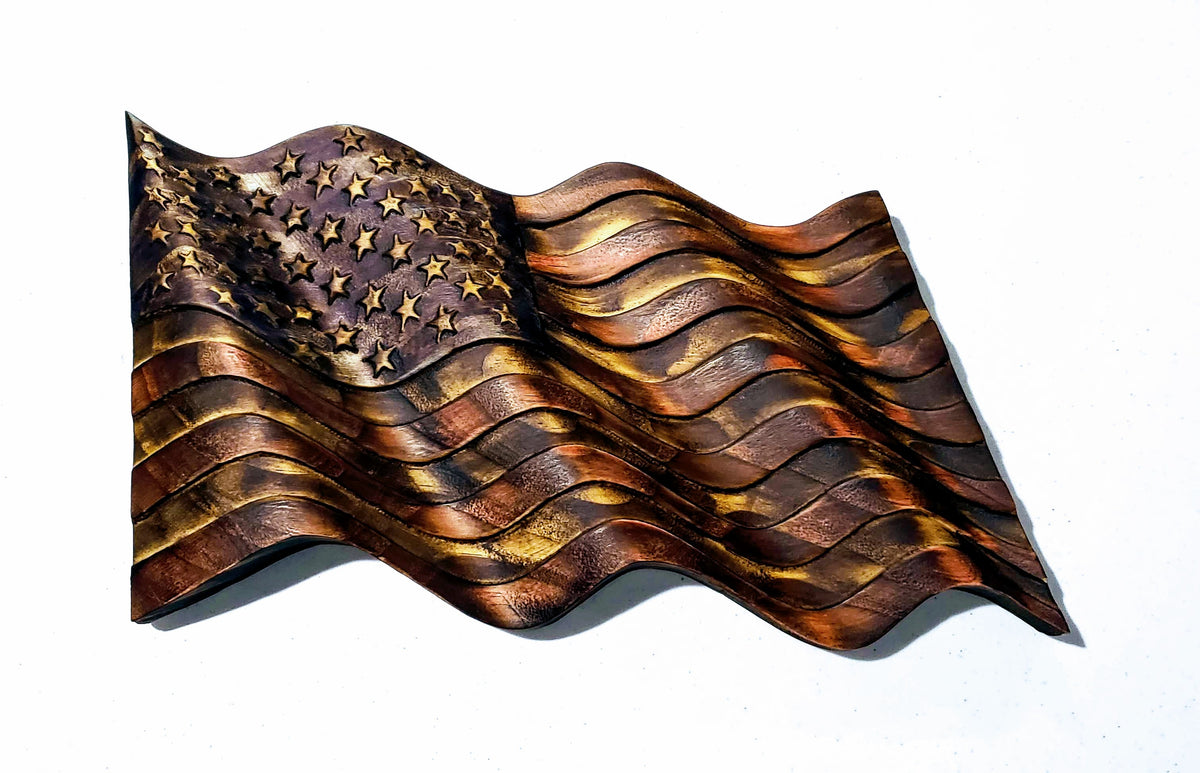 Rustic Waving Flag, handmade by Southern Creative Studio in New Orleans – detail