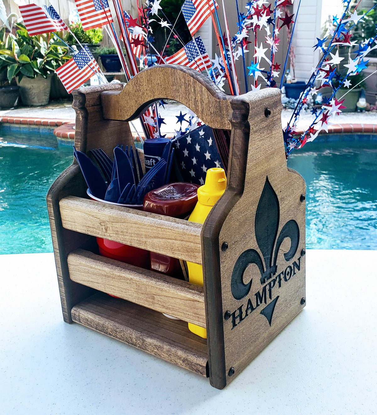Condiment Tote, handmade by Southern Creative Studio in New Orleans – detail