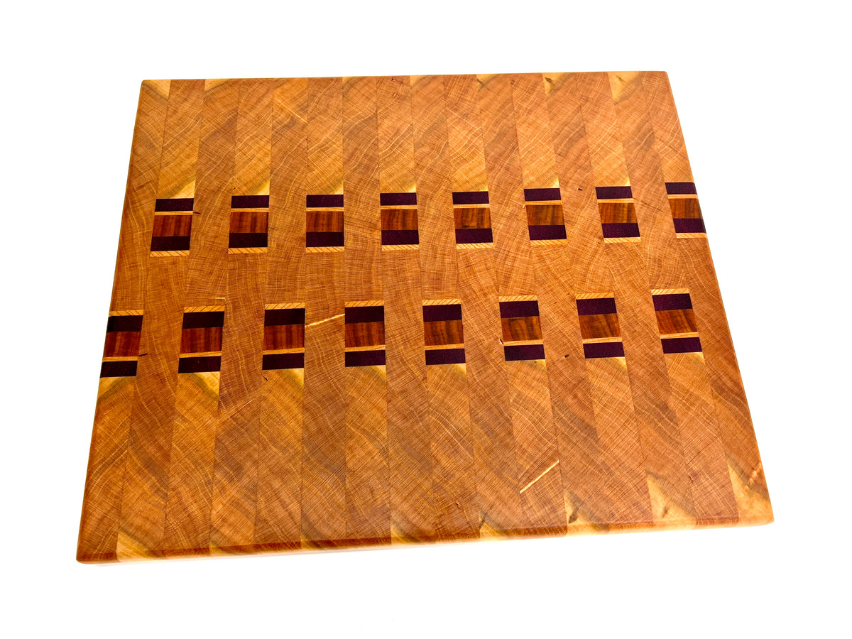 Patterned Endgrain Cutting Board, handmade by Southern Creative Studio in New Orleans – in use