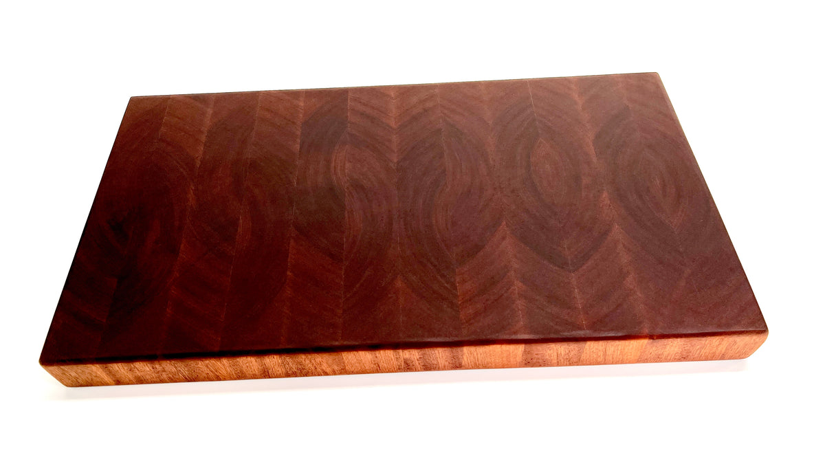 Mahogany End Grain Butcher Block (Large), handmade by Southern Creative Studio in New Orleans – detail