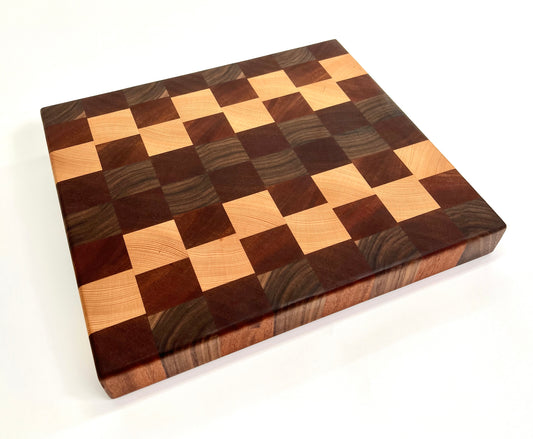 Checkered Pattern Butcher Block, handmade by Southern Creative Studio in New Orleans