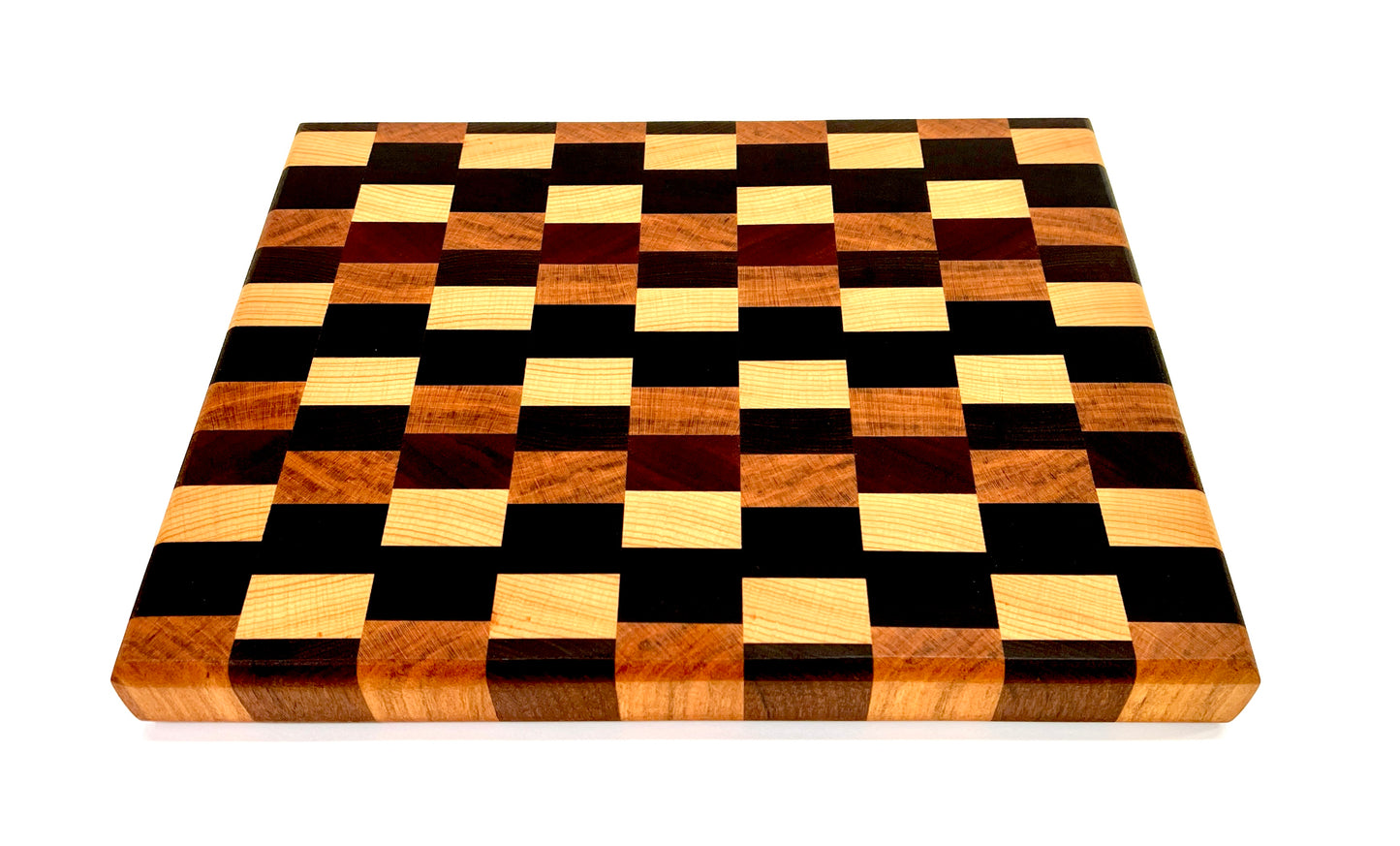 Mini Offset Checkered Butcher Block, handmade by Southern Creative Studio in New Orleans – alternate angle