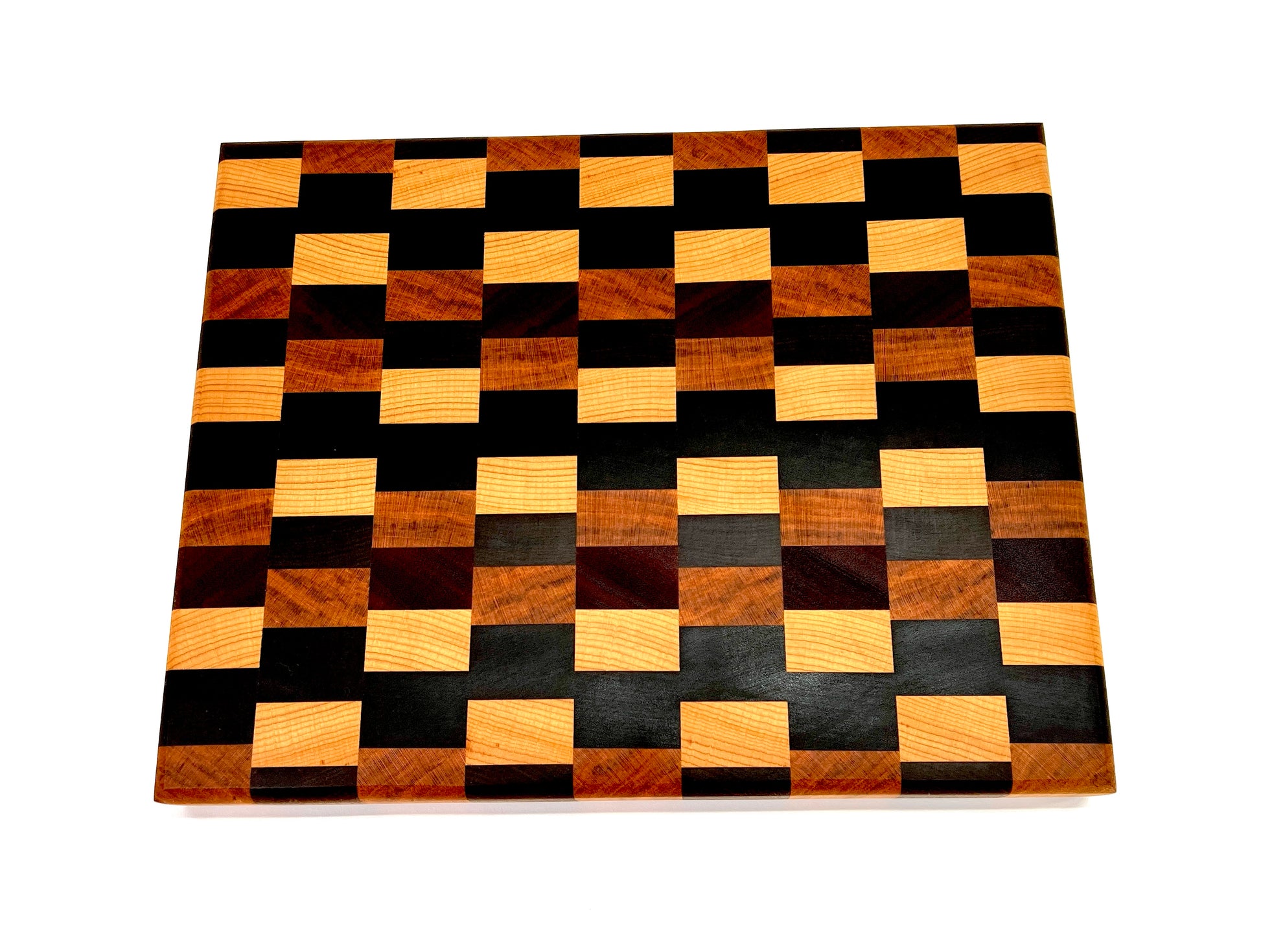 Mini Offset Checkered Butcher Block, handmade by Southern Creative Studio in New Orleans – detail