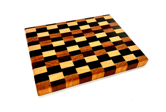 Mini Offset Checkered Butcher Block, handmade by Southern Creative Studio in New Orleans