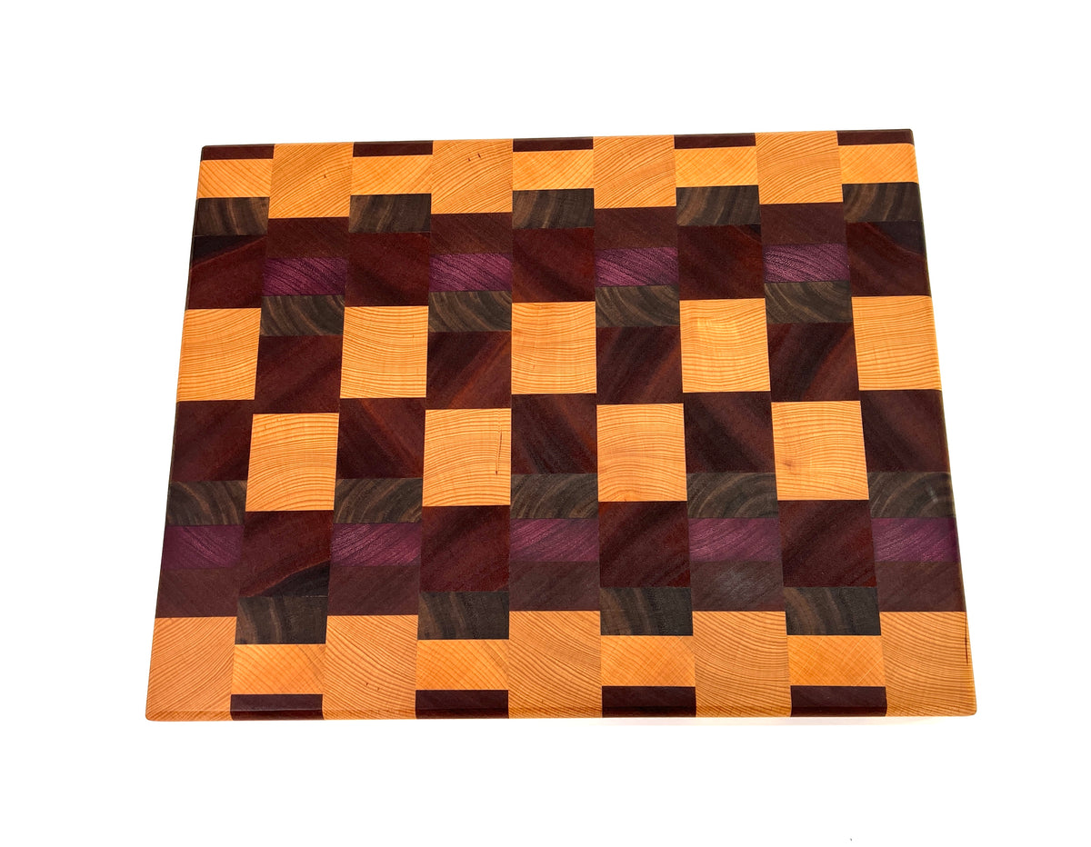 Checkered Chopping Block, handmade by Southern Creative Studio in New Orleans – alternate angle