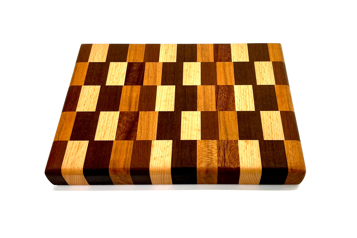 Mini Checkered Butcher Block, handmade by Southern Creative Studio in New Orleans – alternate angle