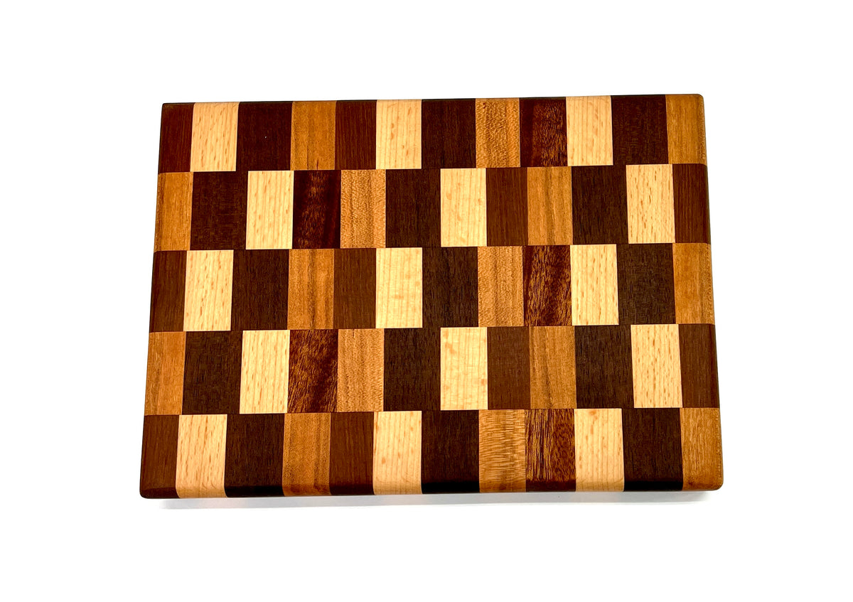 Mini Checkered Butcher Block, handmade by Southern Creative Studio in New Orleans – detail