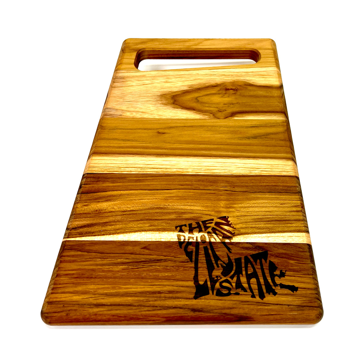 Pelican State Cutting Board, handmade by Southern Creative Studio in New Orleans – alternate angle