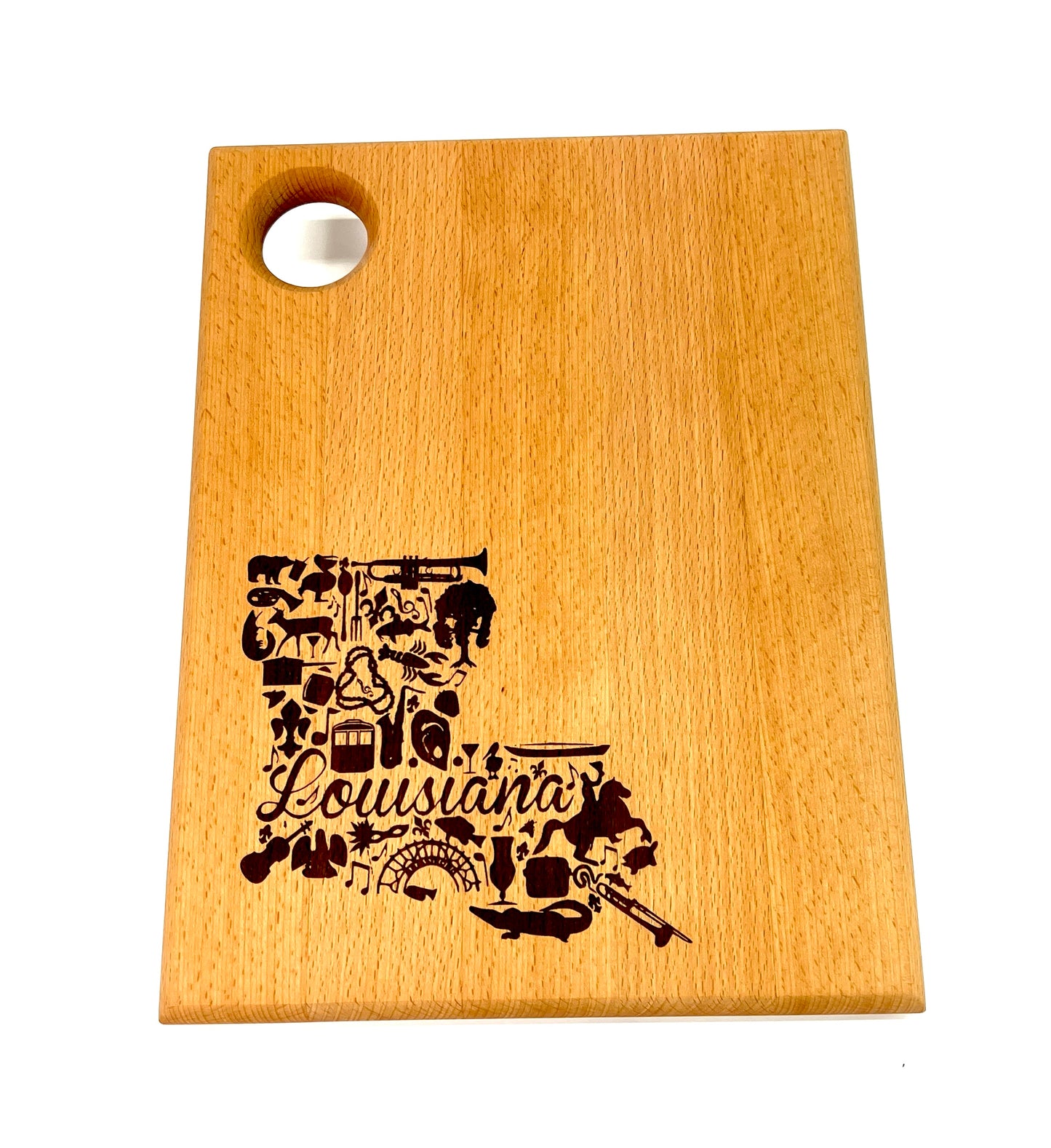 Custom Designed Cutting Board, handmade by Southern Creative Studio in New Orleans – close-up