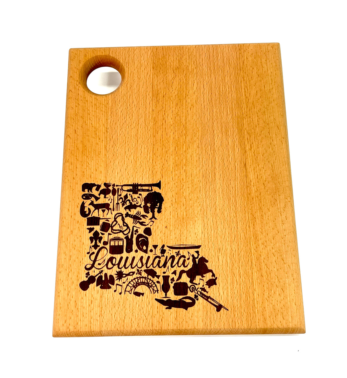 Custom Designed Cutting Board, handmade by Southern Creative Studio in New Orleans – close-up