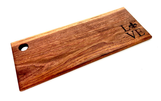 Louisiana Love Charcuterie Board (Walnut), handmade by Southern Creative Studio in New Orleans