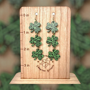 St. Patrick's Three Leaf Clover Celtic Knot Earring