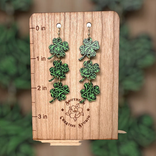 St. Patrick's Four Leaf Clover Celtic Knot Earring