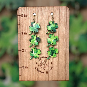 St. Patrick's Four Leaf Clover Earring
