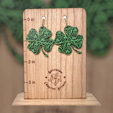 Load image into Gallery viewer, St. Patrick&#39;s Big Four Leaf Clover Celtic Knot Earring